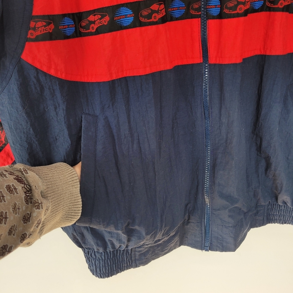 Vintage Kleen Flo red and blue colourblock jacket - Picture 13 of 16